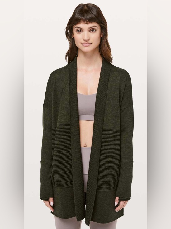 lululemon athletica Sweaters - Lululemon Sit In Lotus Wrap II in Dark Olive Sweater Size Small